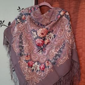 Skarf Russian 100% wool original/ cm 125×125